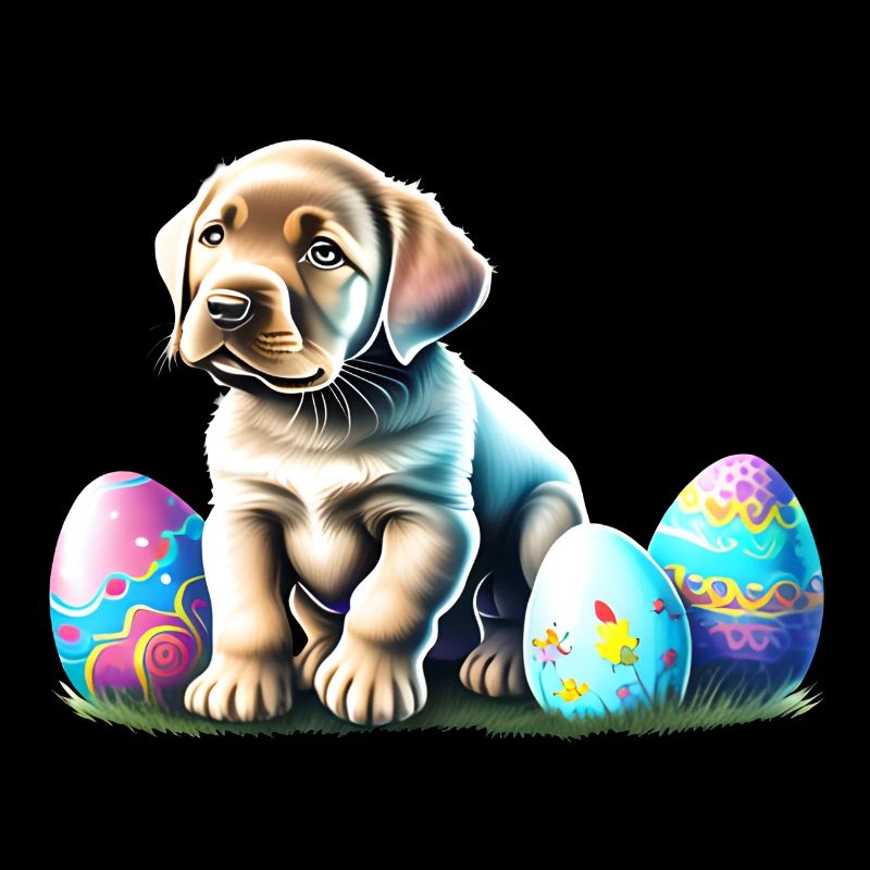 Puppy Labrador Retriever Easter Easter Eggs