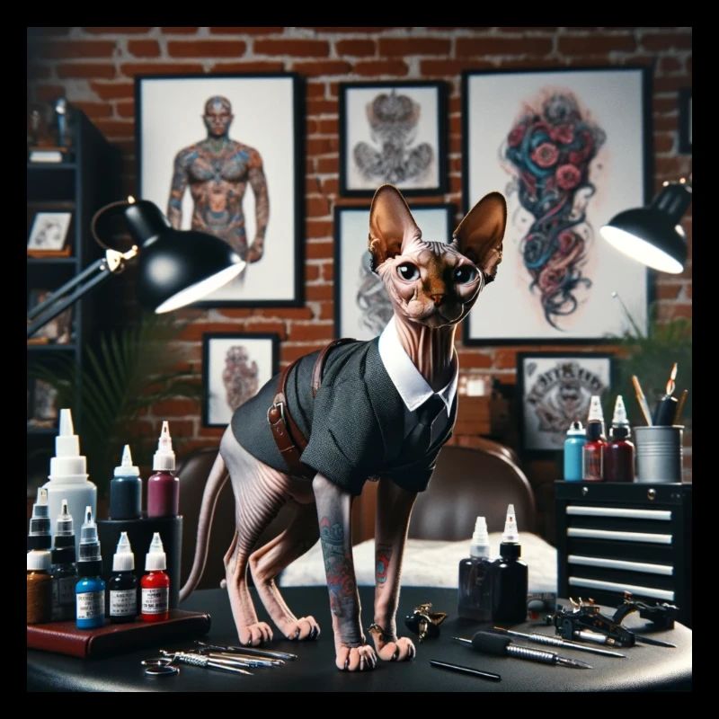 Tatouage de chat Sphynx