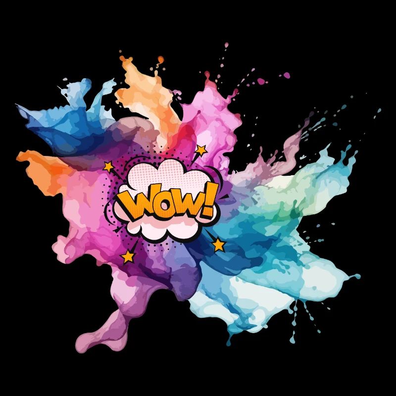 Bold Pop Art Explosion with "Wow" Text