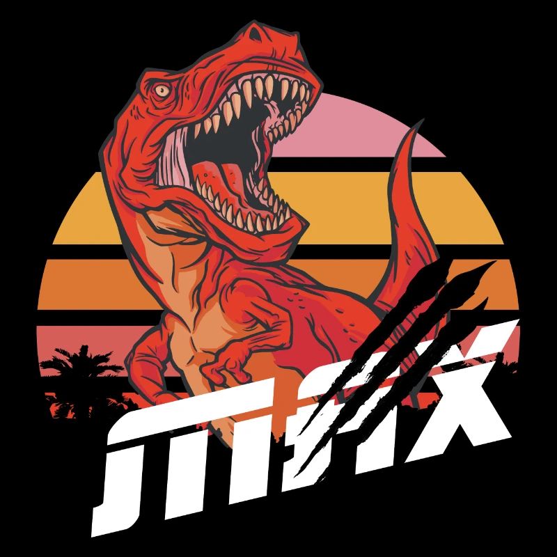 MAX - Beautiful boy name with T-REX Dino