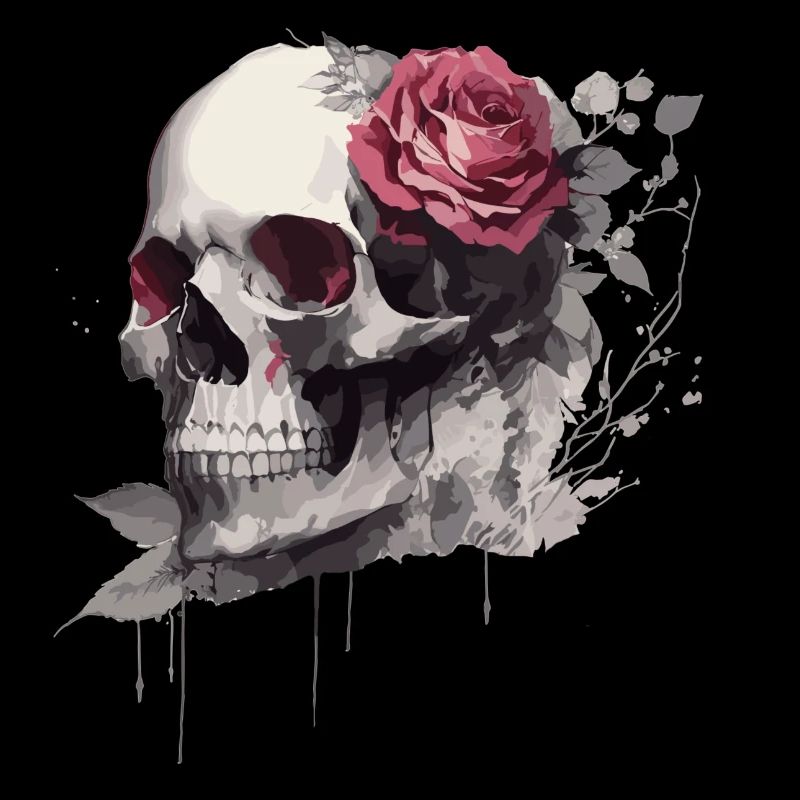 skull with roses full