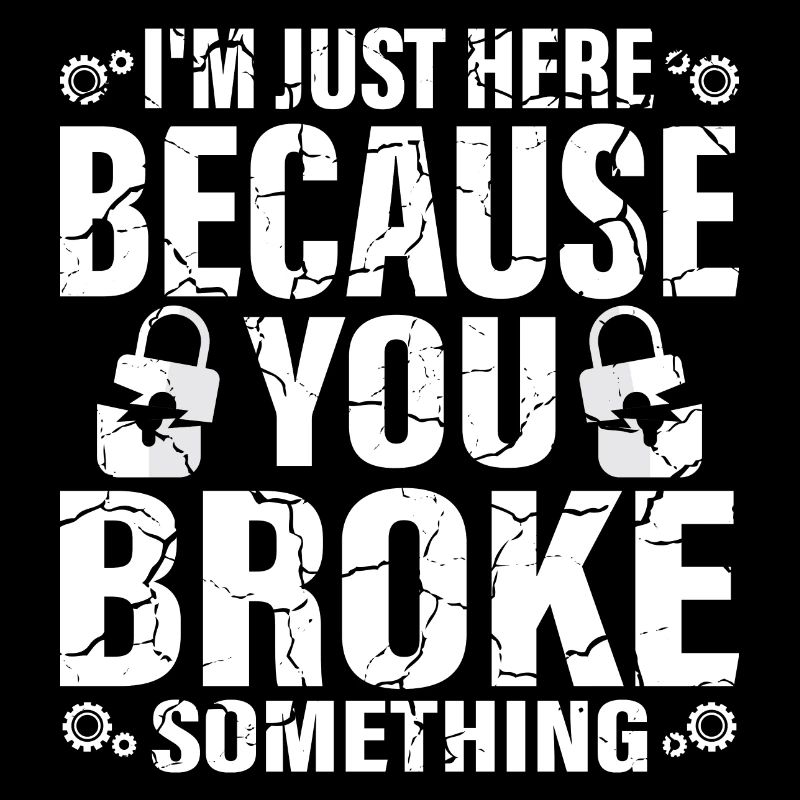 I'm Here Because You Broke Something Computer Tech