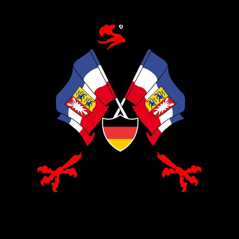 German Eagle Flag Schleswig Holstein County