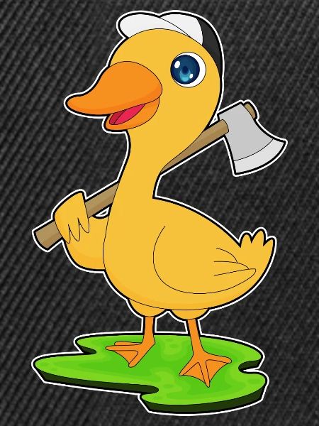 Ente Holzfäller Axt Wald