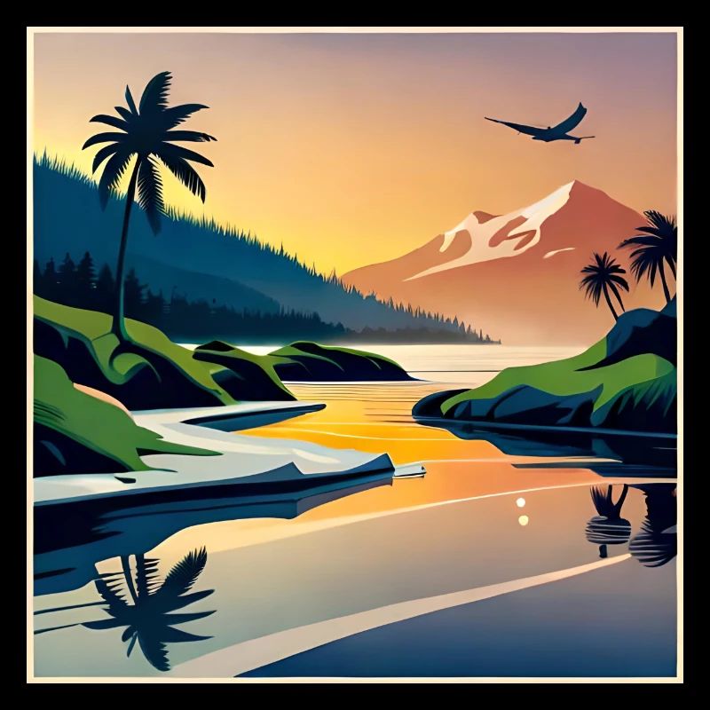 Warme Landschaft gezeichnet