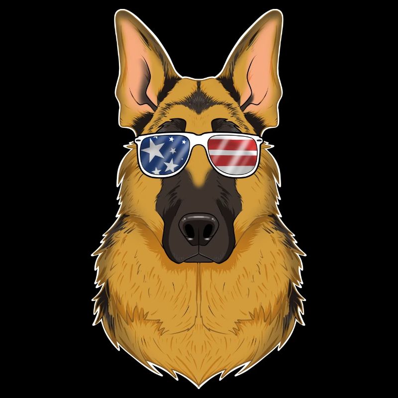 German Shepherd USA Sunglasses American Flag