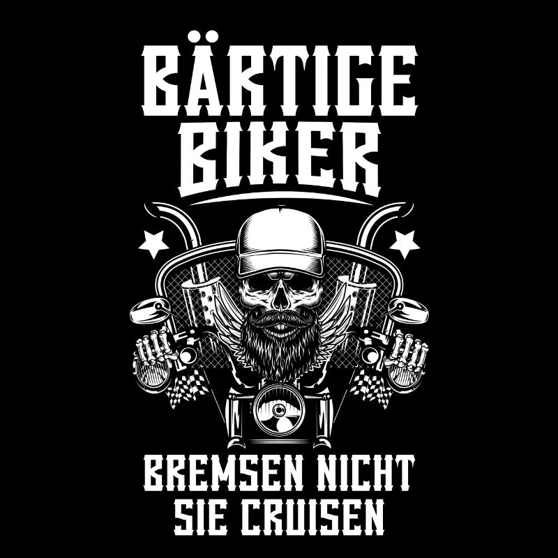 Bärtiger Biker Bartträger Motorradfahrer Motorrad