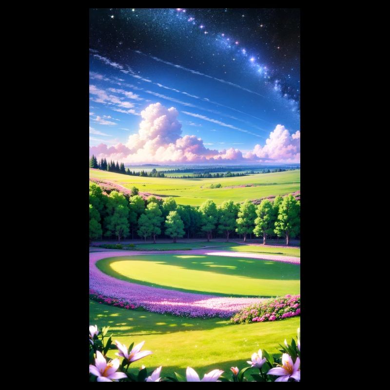 Landschaft mit 4 Bereichen, Generative KI