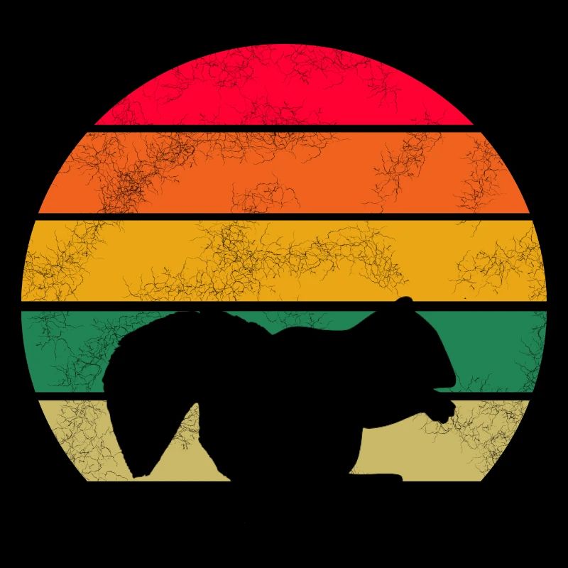 Wald Tier Waldbewohner Retro Eichhörnchen