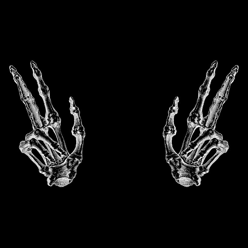 Skeleton Hand Peace