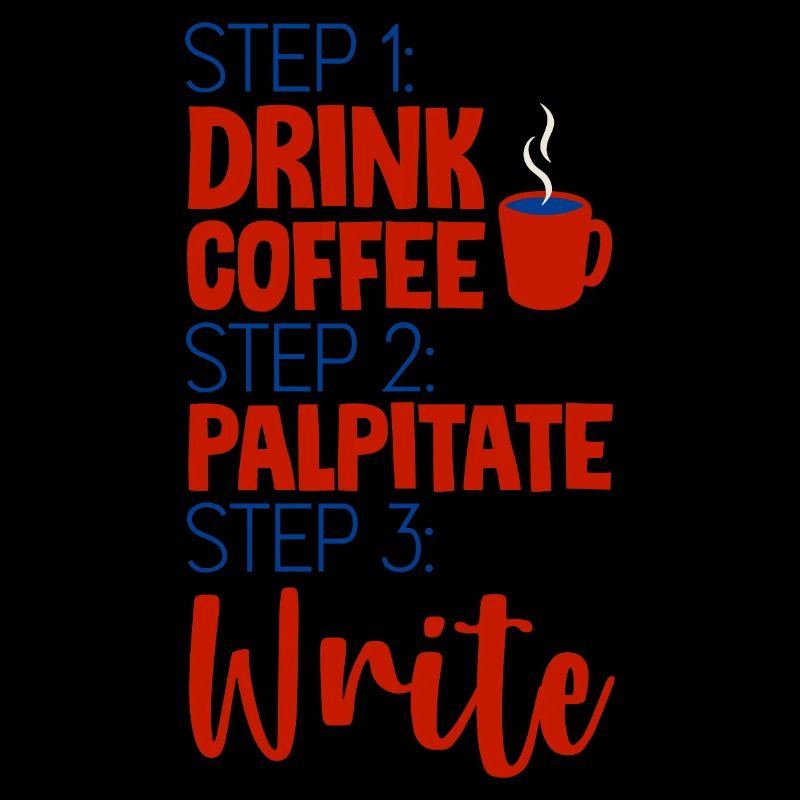 Step 1 Drink Coffee Step 2 Palpitate Step 3 Write4