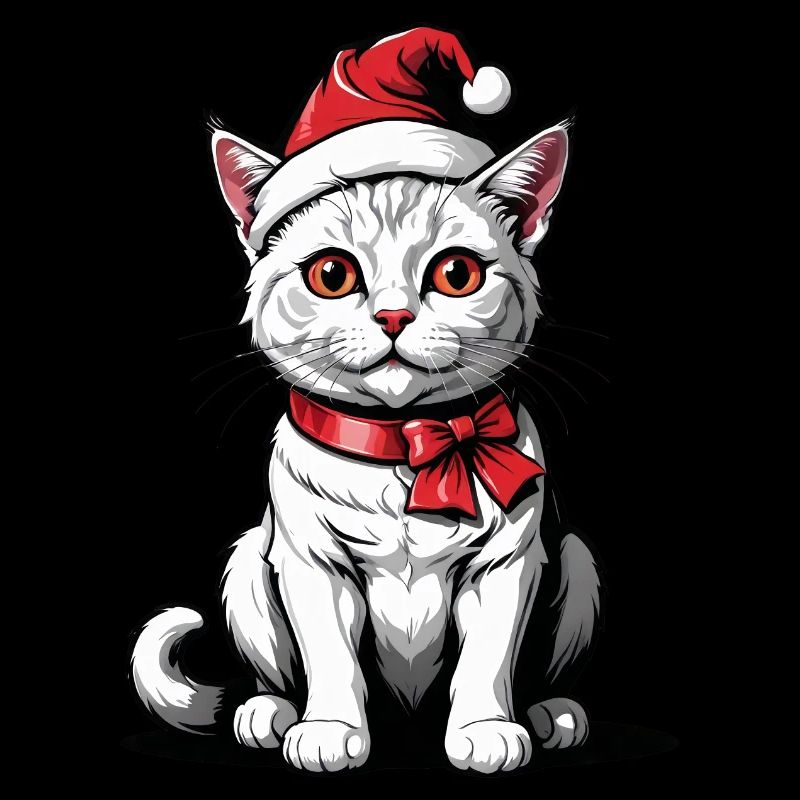 Chat de Noël Père Noël Chat Chat Chat Cadeau