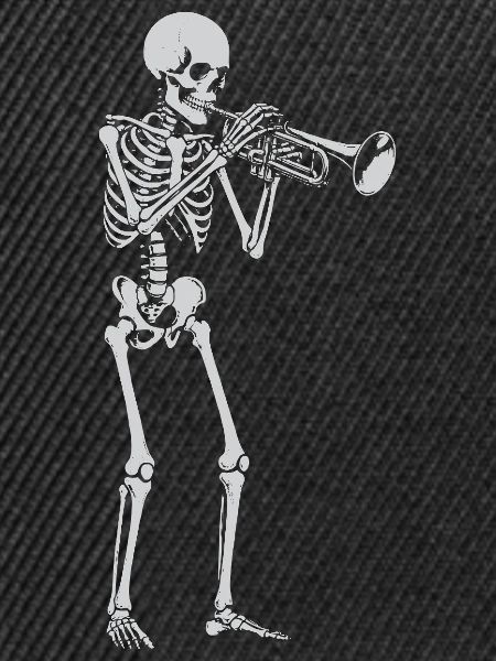 Skeleton spielt Trompete