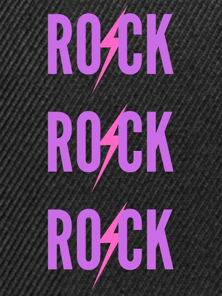 ROCK Drei lila Logos