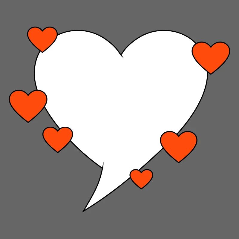 Speech bubble with hearts