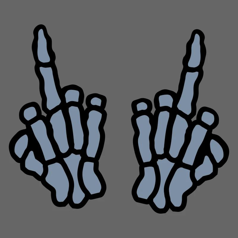 2 Hände Knochen Mittelfinger