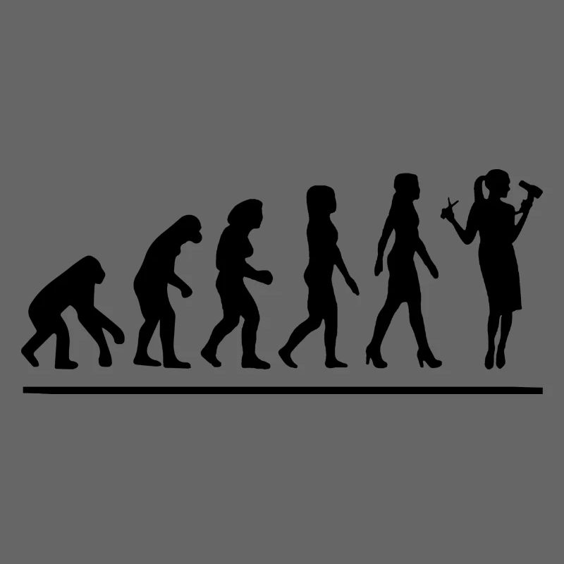 Évolution coiffeuse / cadeau humour coiffeuse