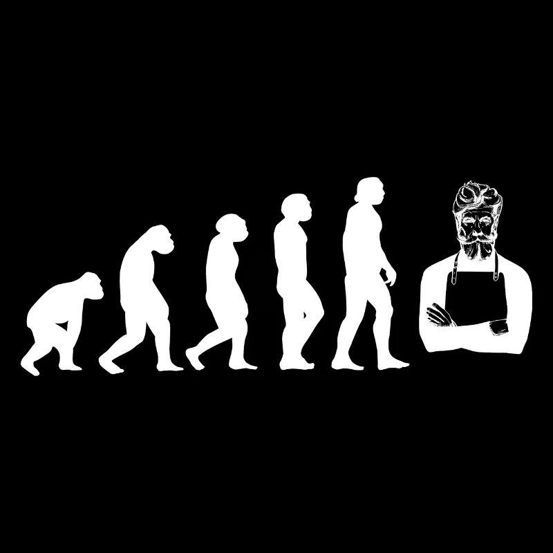 Evolution Bärtiger Handwerker