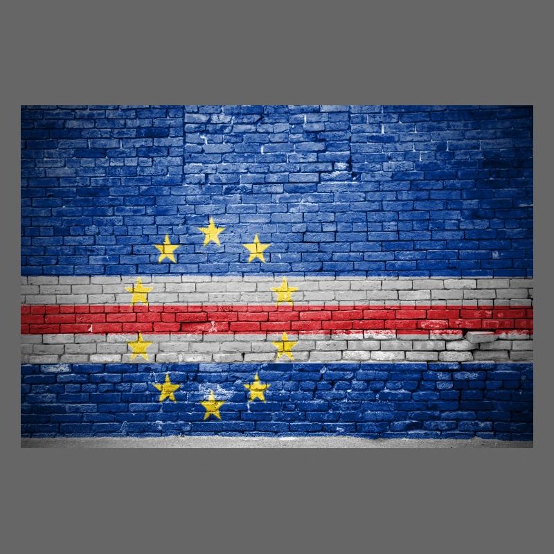 Mur de briques avec drapeau du Cap-Vert graffiti