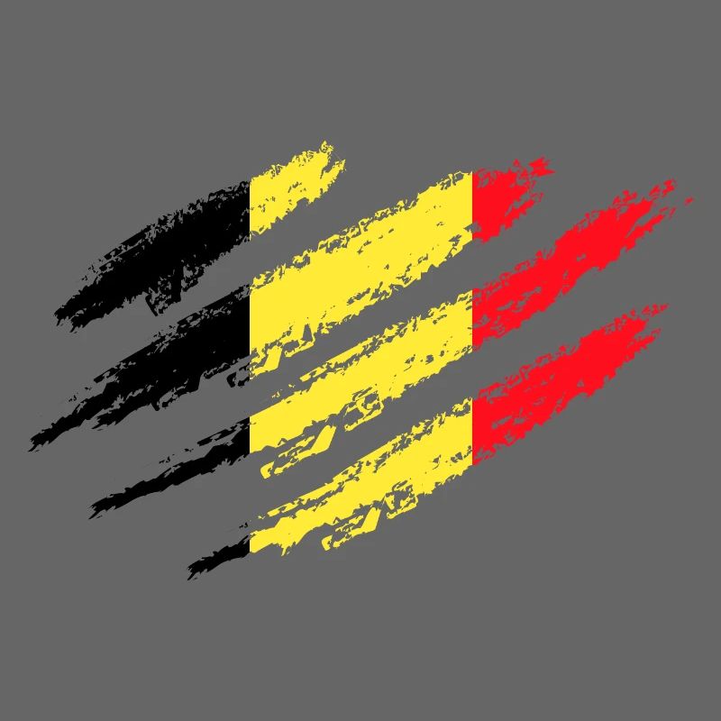 Belgium Flag Scratch Claws Cut Scratch Marks