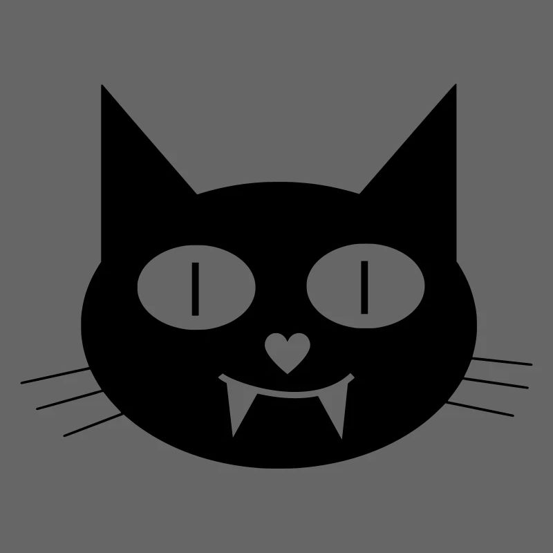 Halloween Vampir-Katze mit Eckzähnen