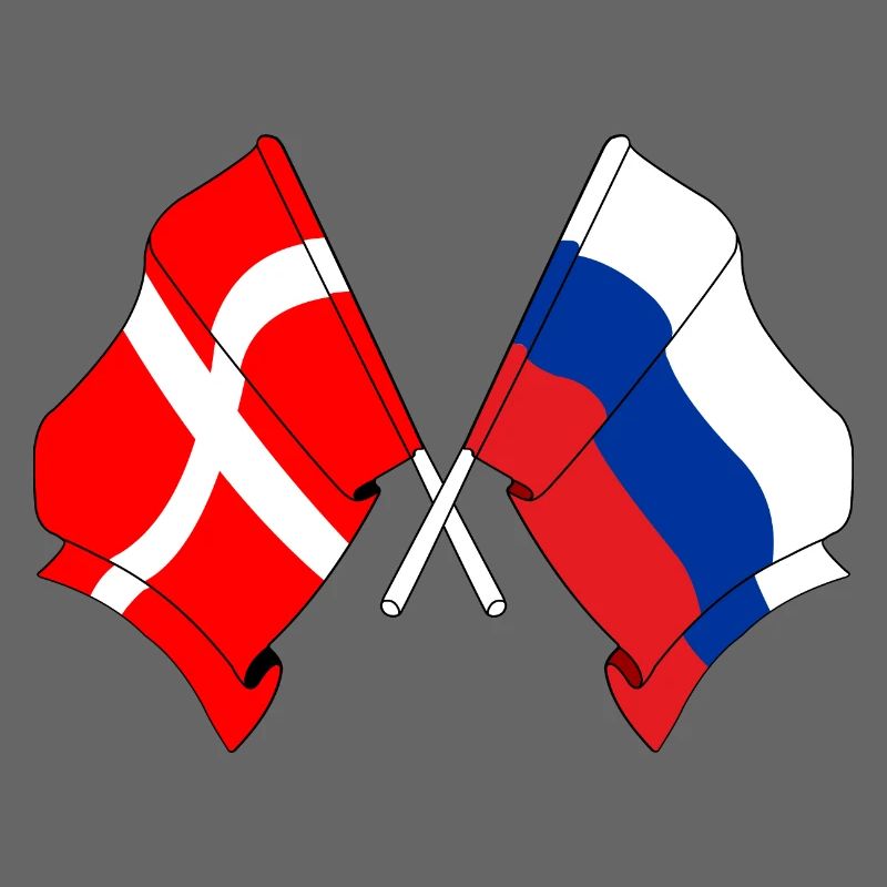 Drapeau Danemark, drapeau Russie