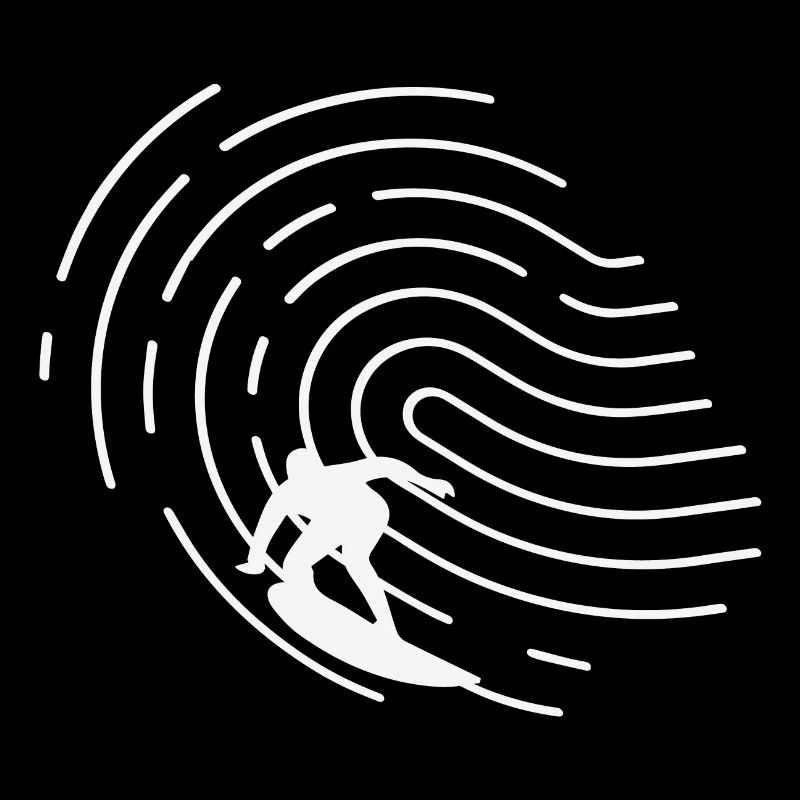 Surfer rides a fingerprint, wave