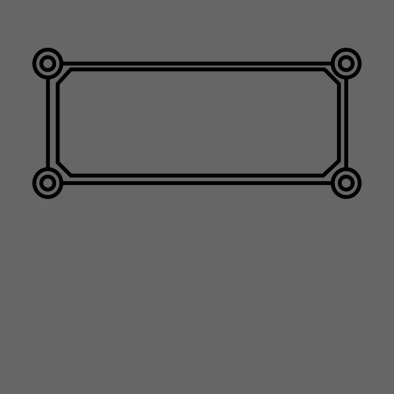 Rectangular frame black round corners