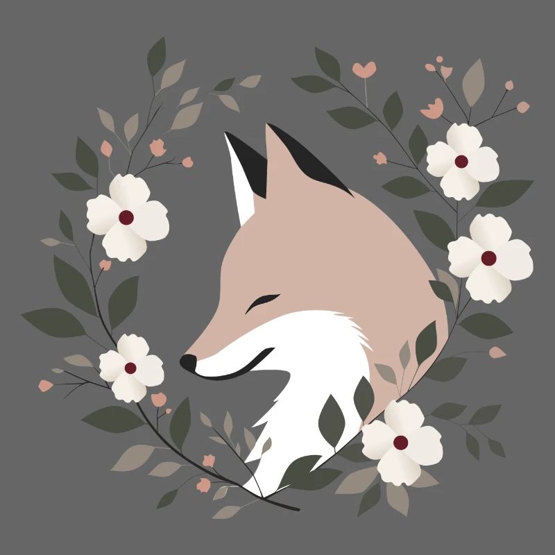 Fuchs mit Blumen