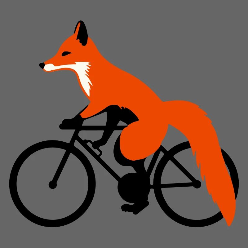 fox on bicycle