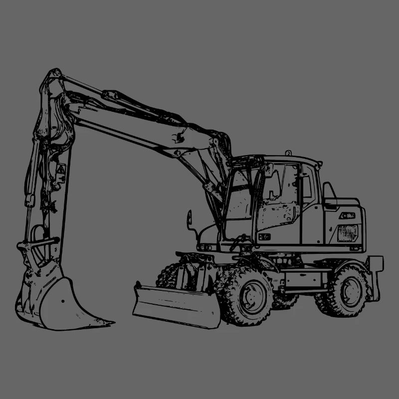 Bagger Radbagger Schaufelbagger schwarz