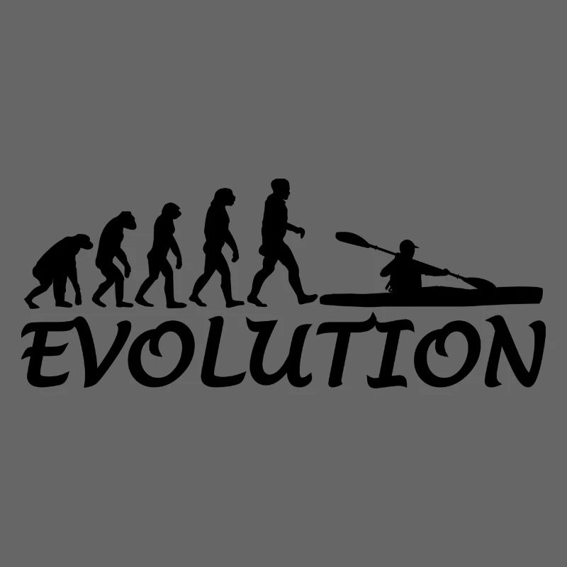 Evolution kayak canoe canoeists paddle gift idea