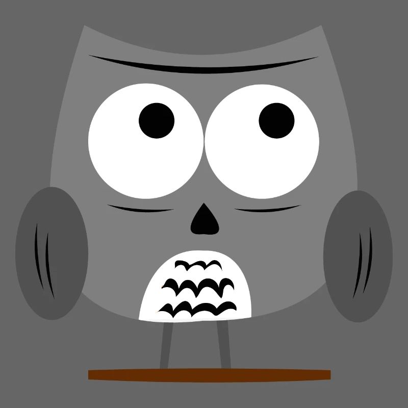 Eule - Coole Eulen - Grumpy Owl - Grau