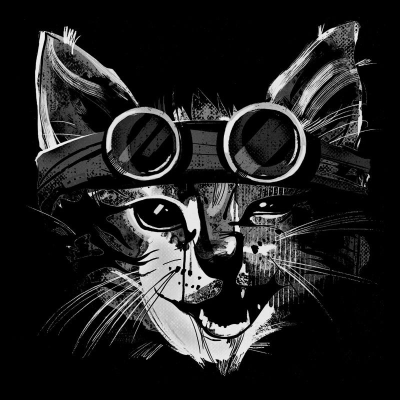 Coole Katze in Weiß