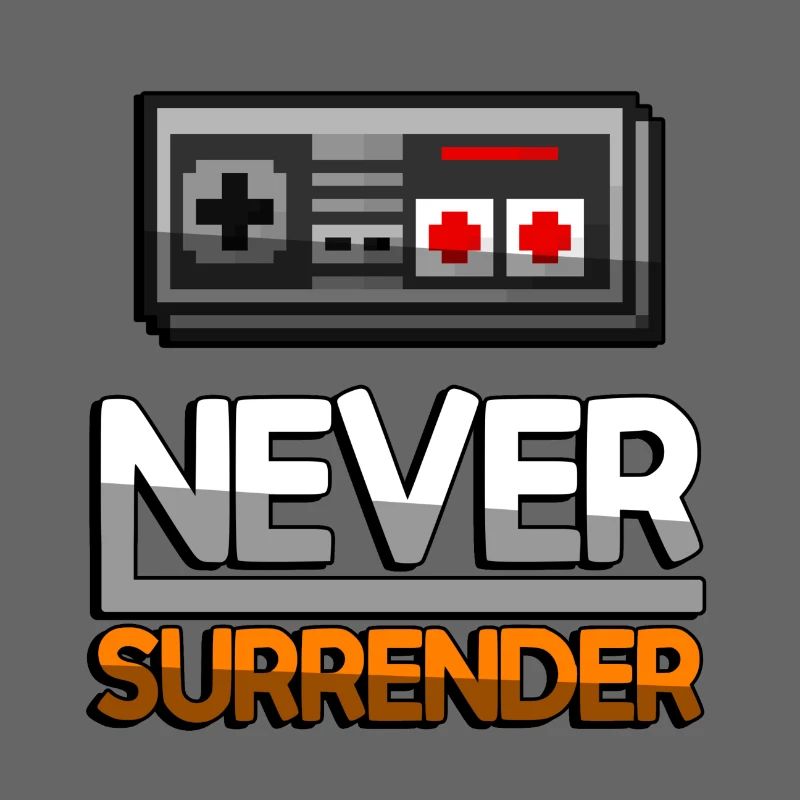 NEVER SURRENDER (Orange) + NES Controller - Gaming
