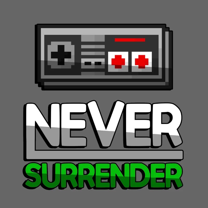 NEVER SURRENDER (Green) + NES Controller - Gaming