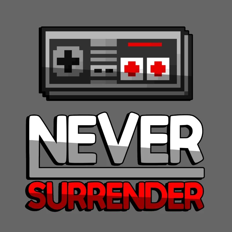NEVER SURRENDER (Rot) + NES Controller - Gaming