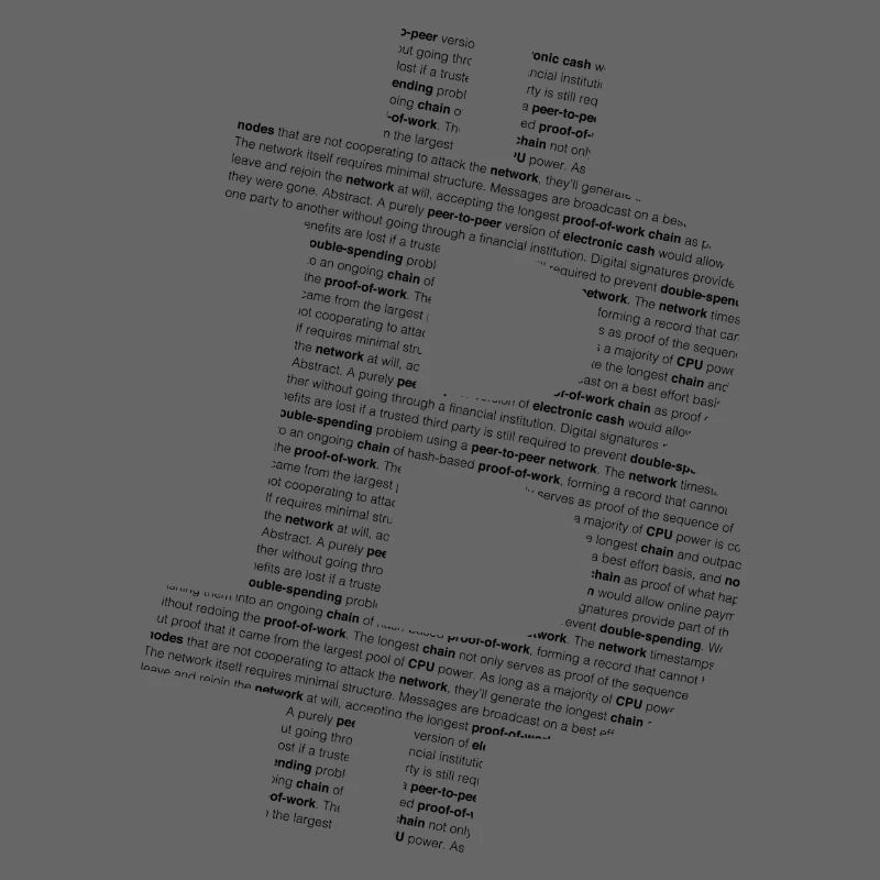 Bitcoin-Logo mit Whitepaper-Text