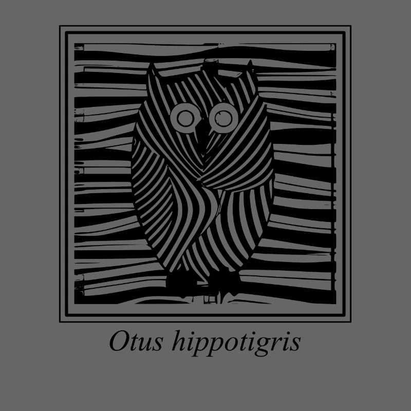 Eule oder Uhu im afrikanischen Zebra-Design