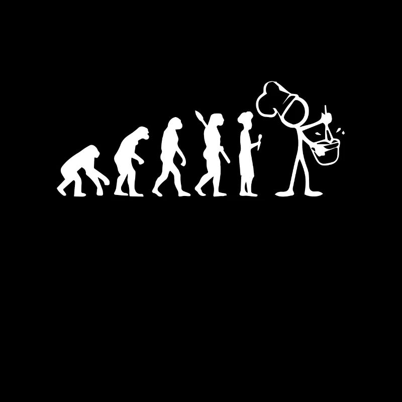 Chef Evolution Chef Cook Funny Stick Figure Restau