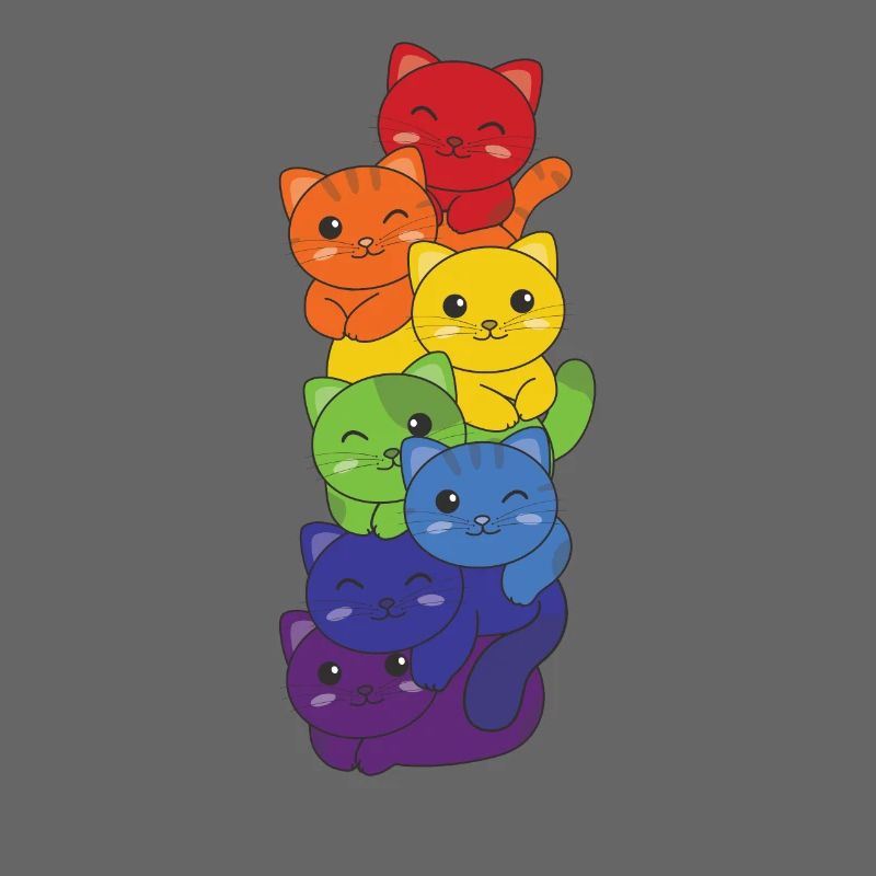 Rainbow Flag Pride LGBTQ Mignon Cat Stack