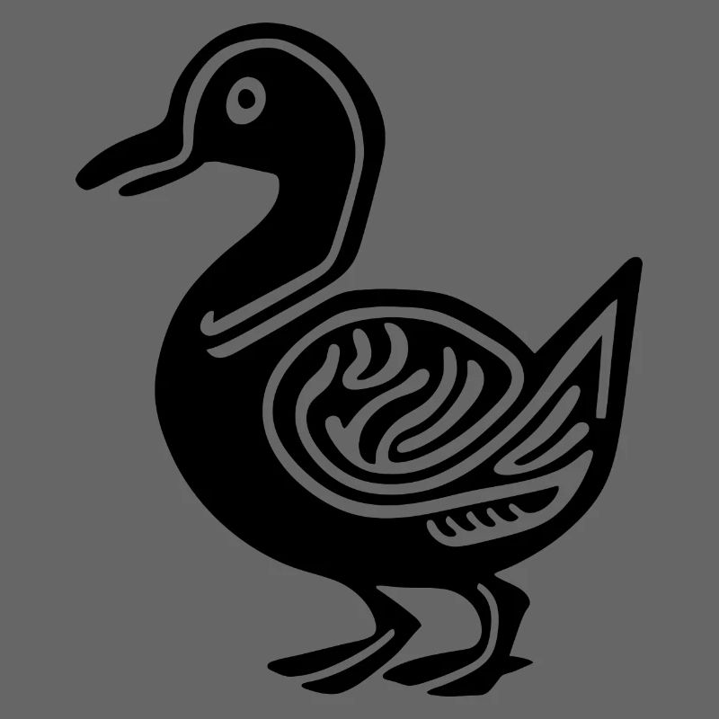 A Silhouette Patterned Duck