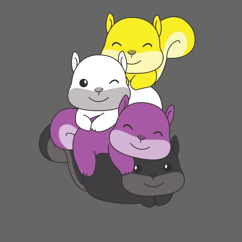 Nonbinary Flag Pride LGBTQ Cute Squirrel
