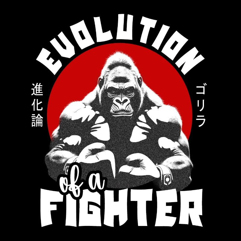 Evolution eines Kämpfers Boxen Gorilla Ape Boxer