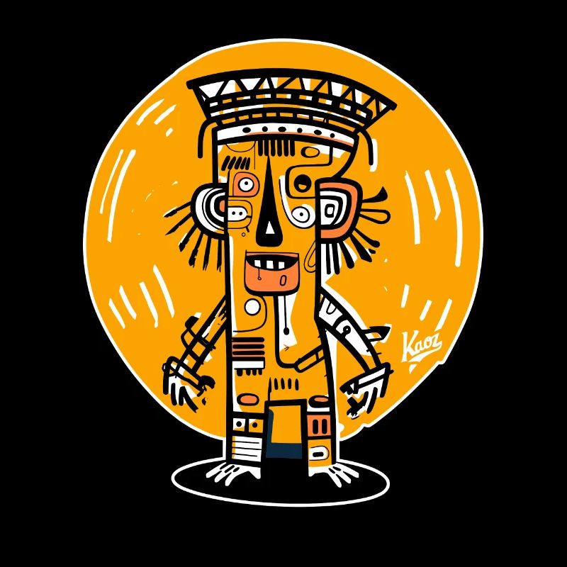 Dessin animé abstrait Maya Inca Graffiti