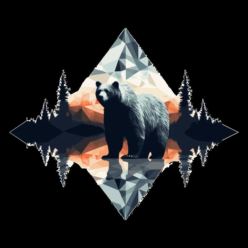 Abstract bear in the mountains