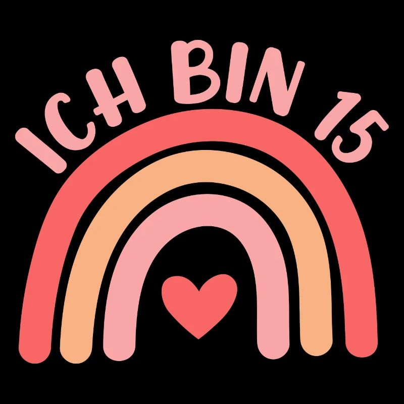 Ich bin 15 niedliche Regenbogen Design Junge Mädch