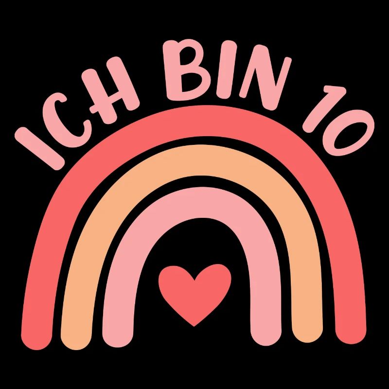 Ich bin 10 niedliche Regenbogen Design Junge Mädch