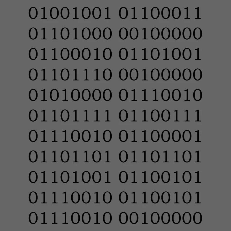 Binär Code "Ich bin Programmierer"