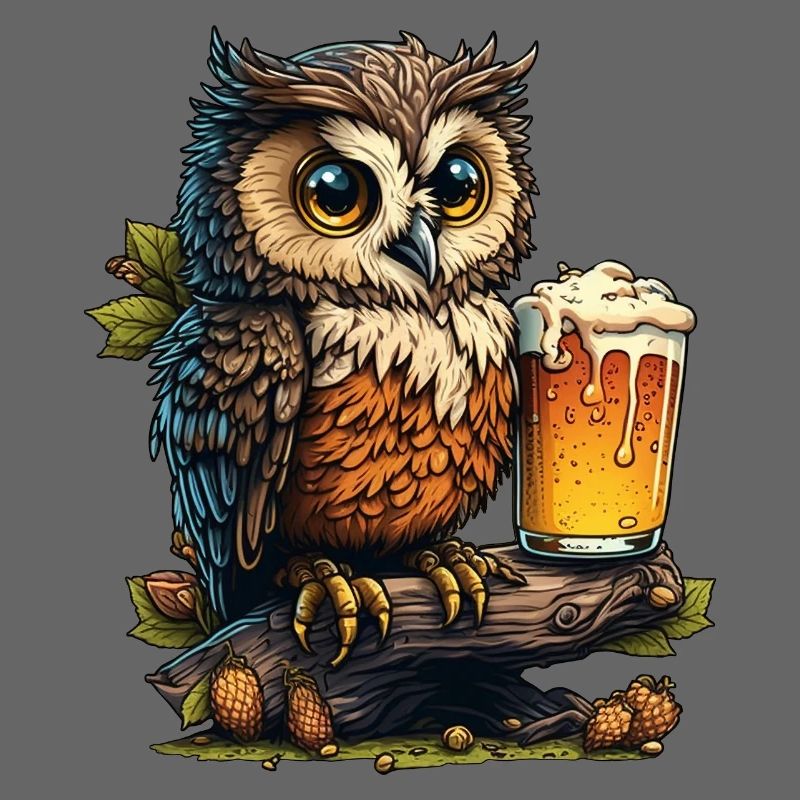 Eule mit Bier